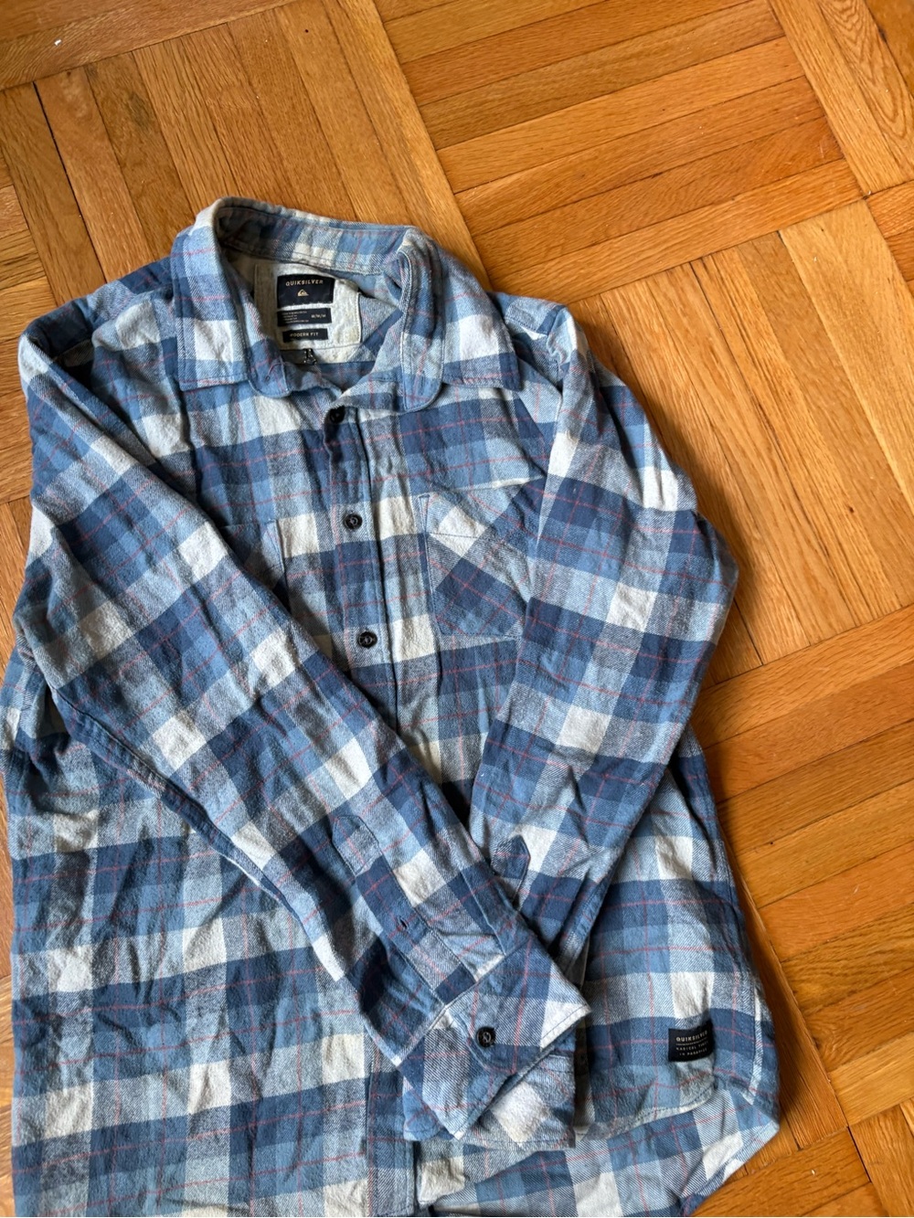 Quiksilver Blue Plaid Lightweight Shirt Jacket